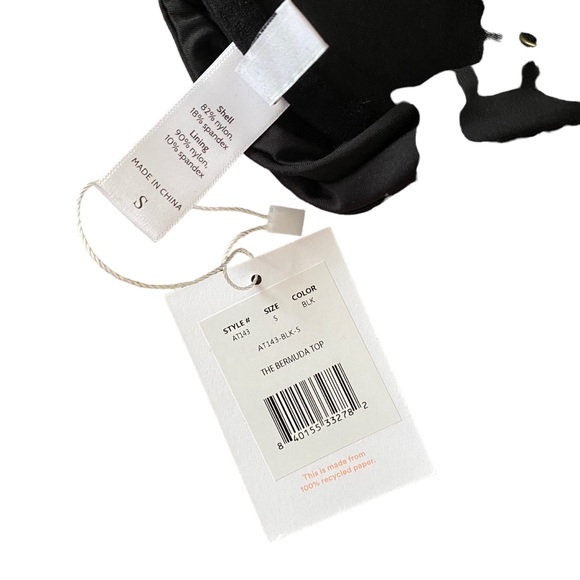 NWT Andie The Bermuda Underwire Bikini Top Black Small - Picture 3 of 4